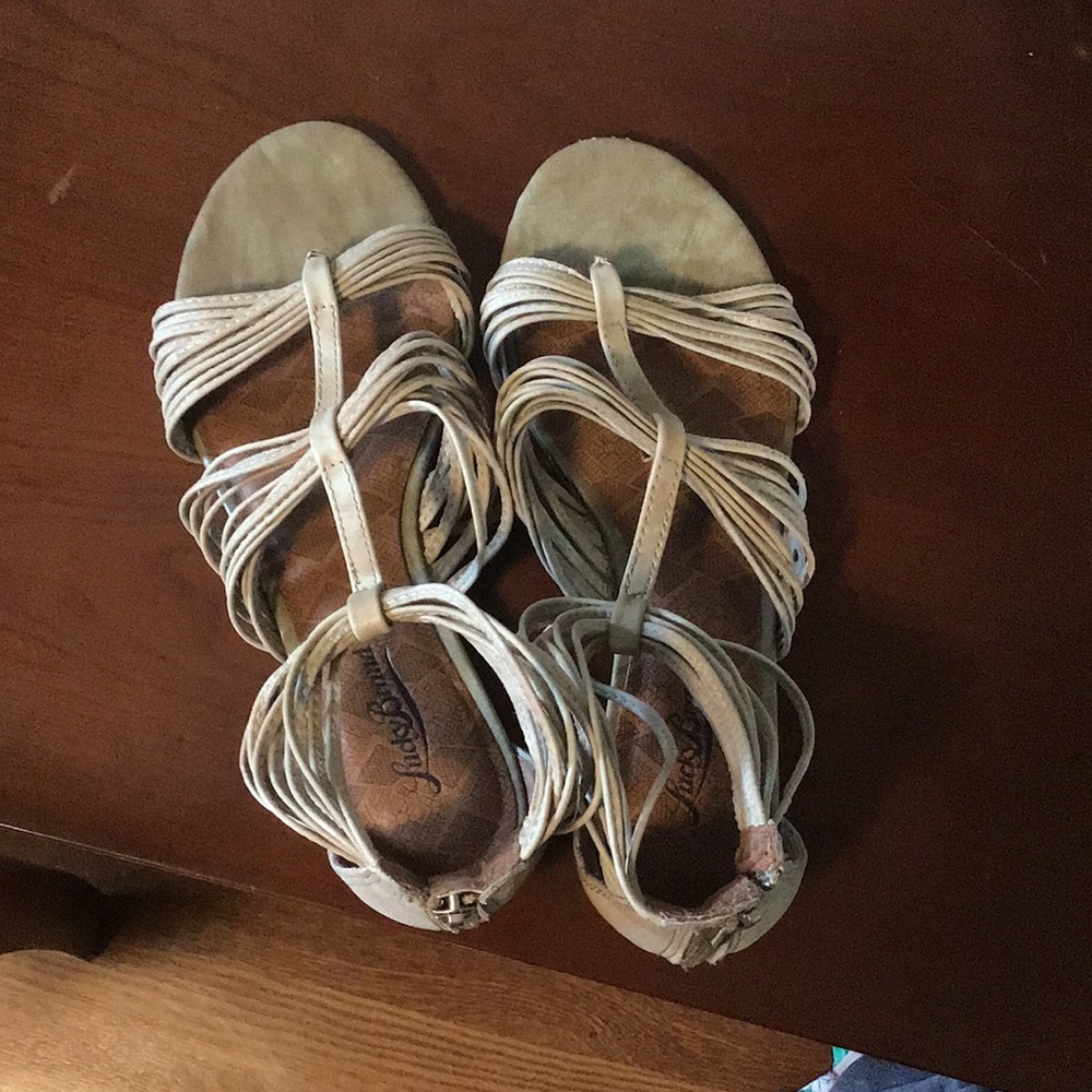 Lucky Brand Strappy Leather Zipped Sandals